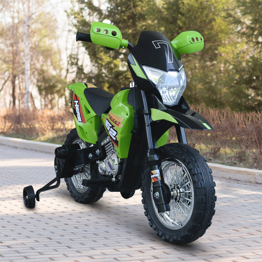 Cruising Kids Dirt Bike Electric Motorcycle with Charging 6V Battery, Real Driving Sounds, Built-In Music, Green - Gallery Canada
