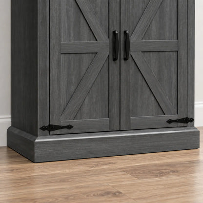 30" Farmhouse Sideboard, Black Buffet Cabinet, Barn Doors, Drawer, Black Storage Cabinets at Gallery Canada
