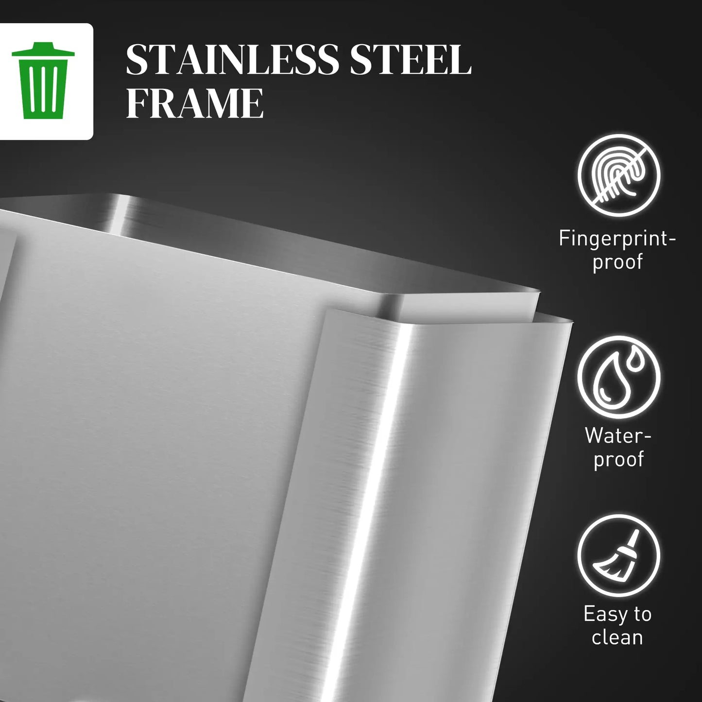 2 x 20 Liter Garbage Bin, Stainless Steel, Soft-Close Lid, Removable Bucket, Silver Household Supplies at Gallery Canada