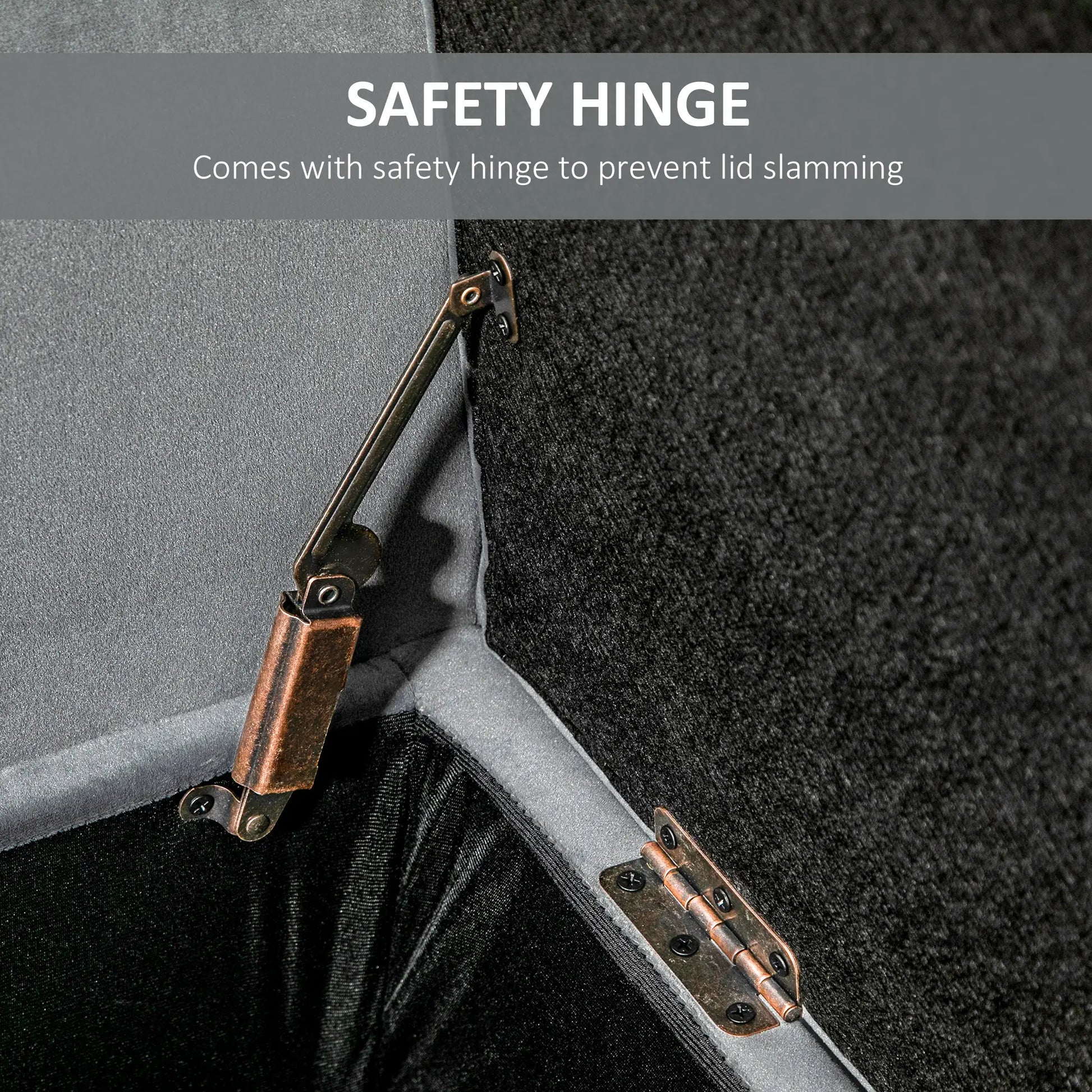 Button Tufted Storage Ottoman Bench, 70 Inches, Grey Storage Ottomans & Benches at Gallery Canada