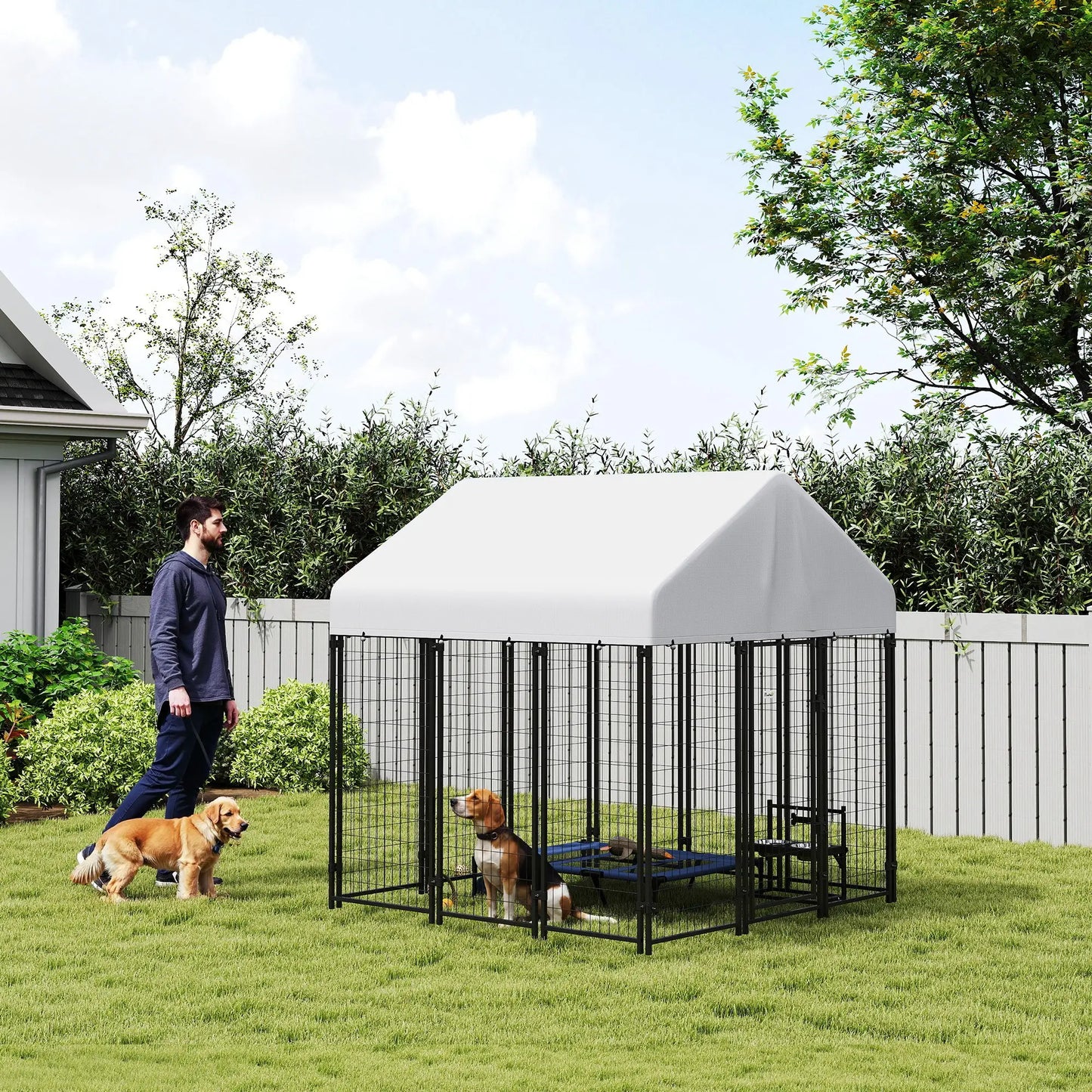 Outdoor Dog Kennel, Waterproof UV-Resistant Cover, 6' x 6' x 6' Dog Kennels at Gallery Canada