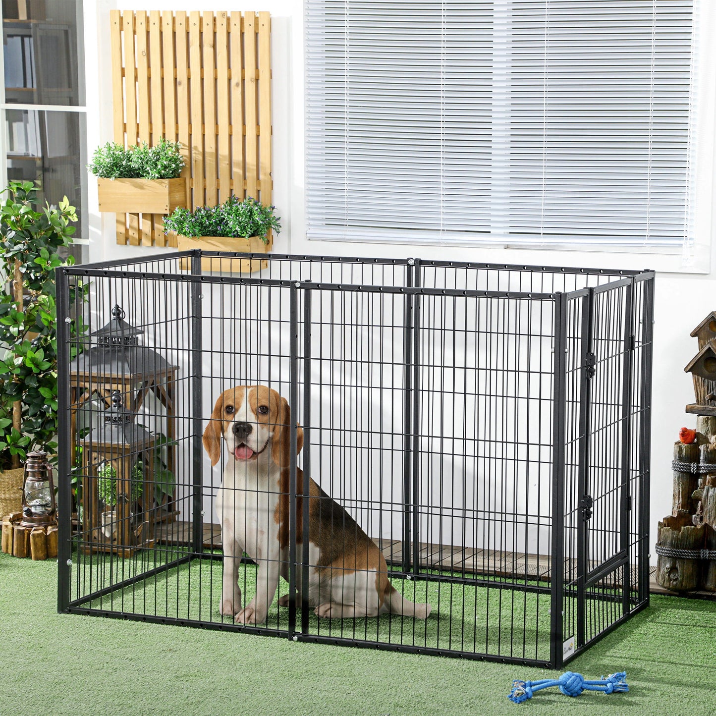 6 Panel 32.5" - 59" x 40" Dog Playpen, Heavy Duty, Indoor Outdoor Houses, Kennels & Pens at Gallery Canada