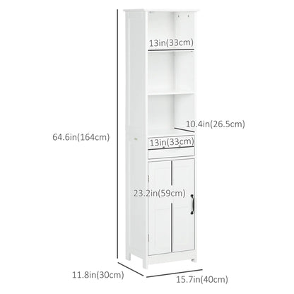Modern Bathroom Cabinet, 3 Open Shelves, Drawer, Adjustable Shelf, White Bathroom Cabinets at Gallery Canada
