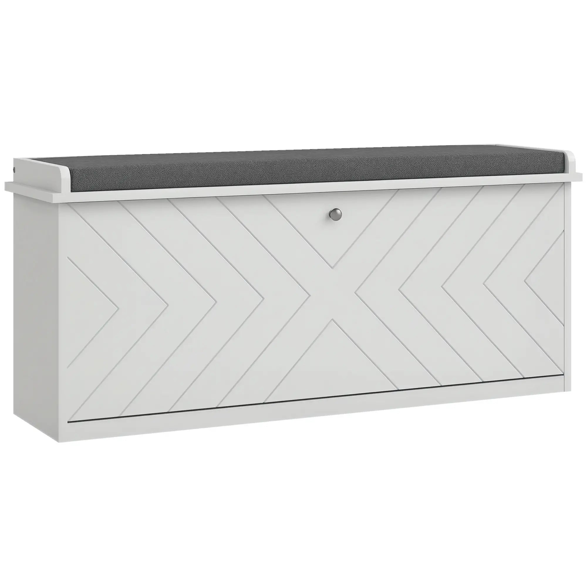 Upholstered Shoe Storage Bench with Flip Drawer, Adjustable Shelf, 10 Pairs Shoe Storage Cabinets & Racks at Gallery Canada