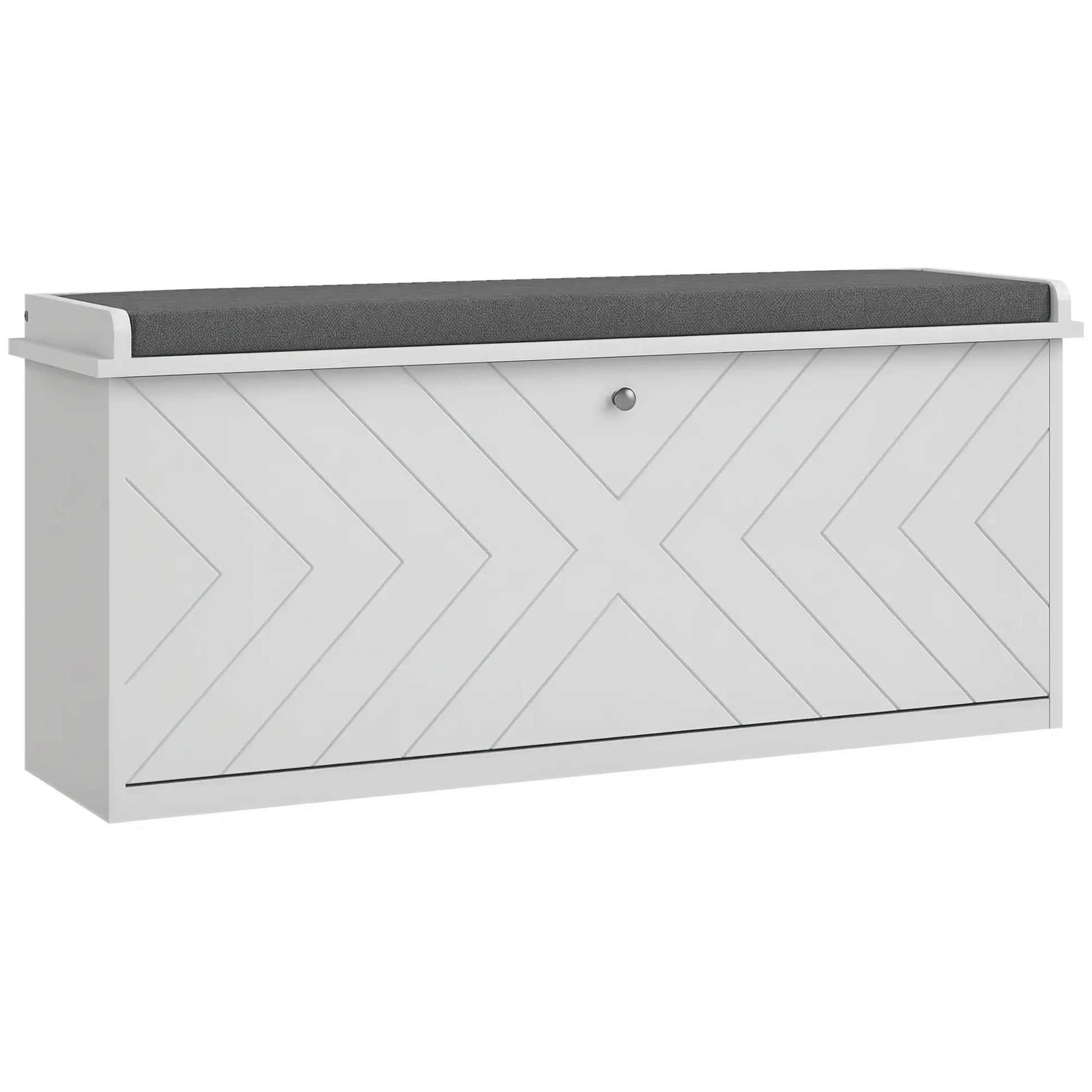 Upholstered Shoe Storage Bench with Flip Drawer, Adjustable Shelf, 10 Pairs Shoe Storage Cabinets & Racks at Gallery Canada