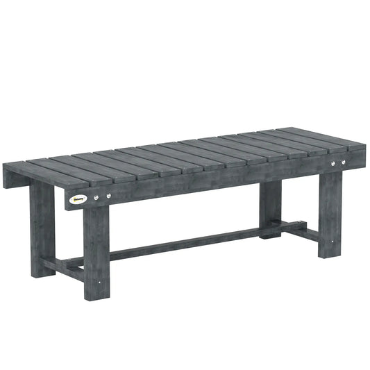 Outdoor Garden Bench, Fir Wood Stool, 43.25" x 15" x 13.75", Grey Outdoor Benches Grey at Gallery Canada