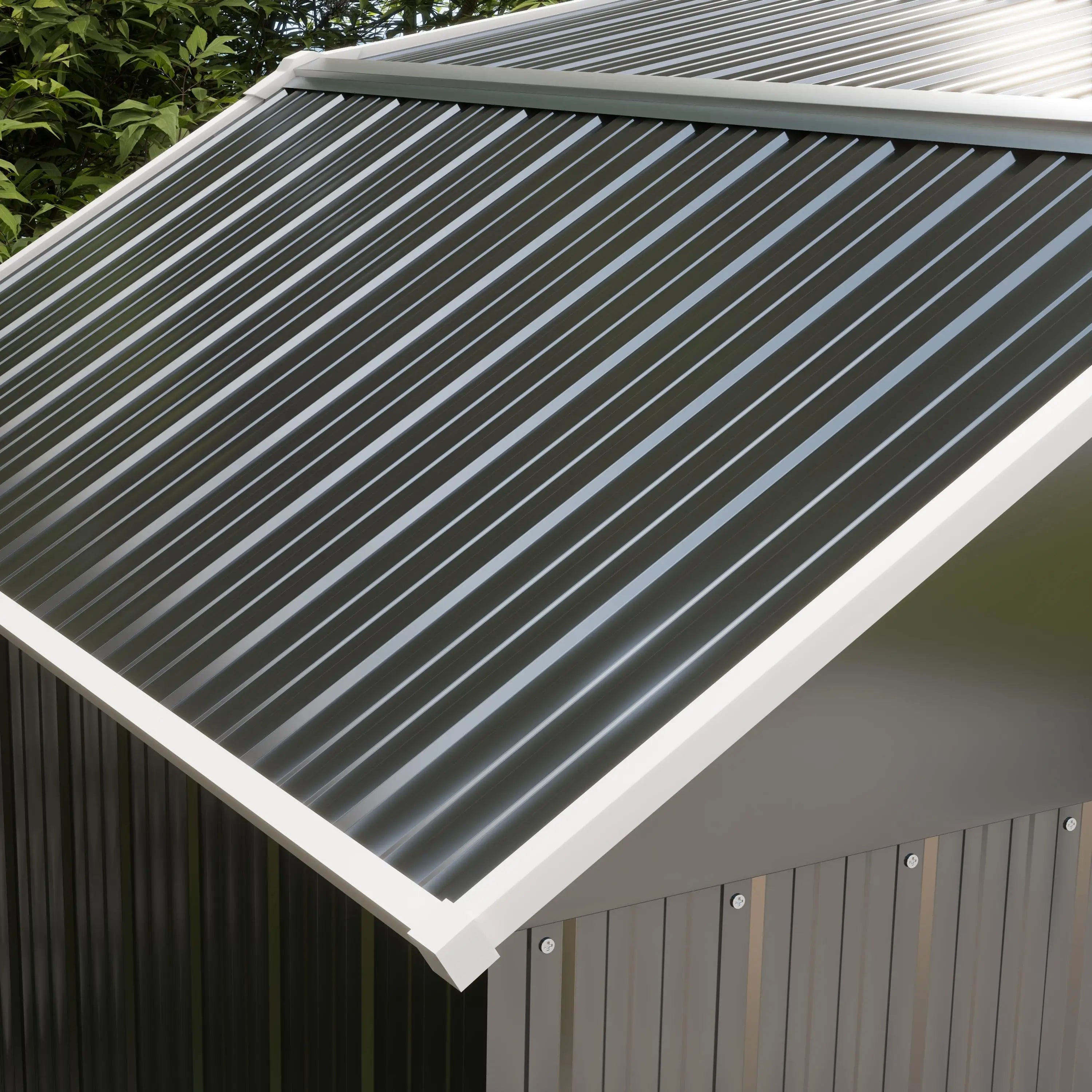 8' x 4' Galvanized Outdoor Storage Shed, Garden Shed, Adjustable Shelves Sheds at Gallery Canada