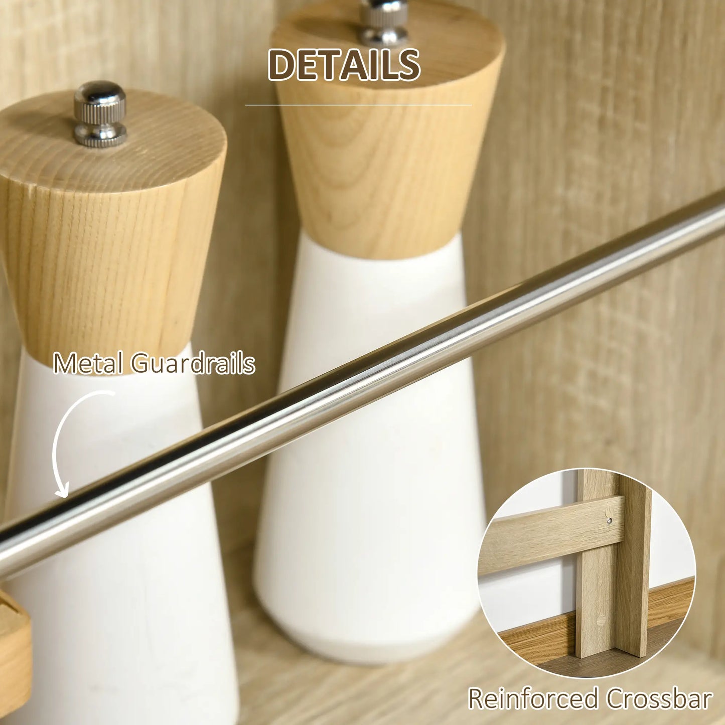 Bar Table Counter Height with 3 Storage Shelves, Natural Bar Tables at Gallery Canada