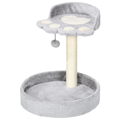 17" Small Cat Tree, Sisal Scratching Post, Dangling Ball, Bed, Light Grey Cat Trees Light Grey, Cream White at Gallery Canada