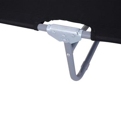 Outdoor Folding Chaise Lounge, Adjustable Backrest, Breathable Mesh, Black Lounger Chairs at Gallery Canada