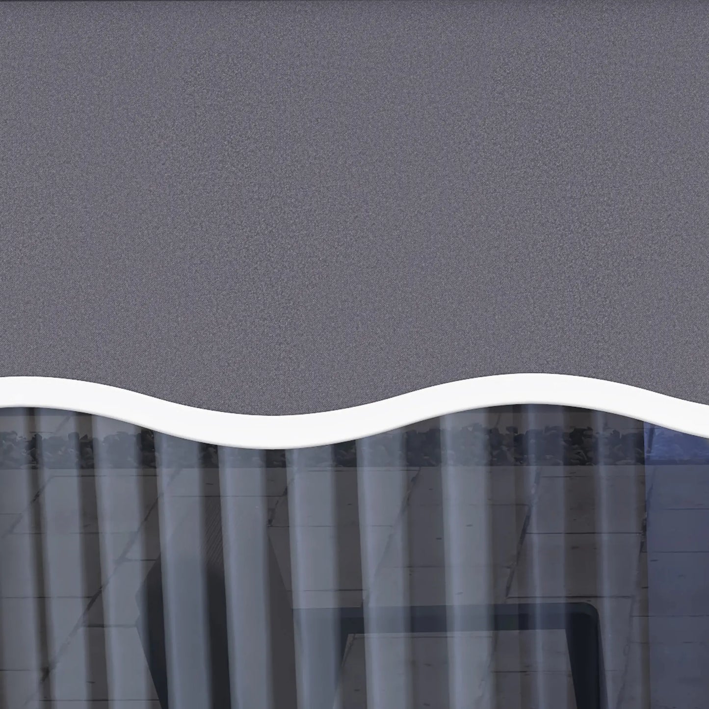 11' x 8' Outdoor Canopy, Retractable Awning, UV Protection, Grey Awning Fabric Replacement at Gallery Canada