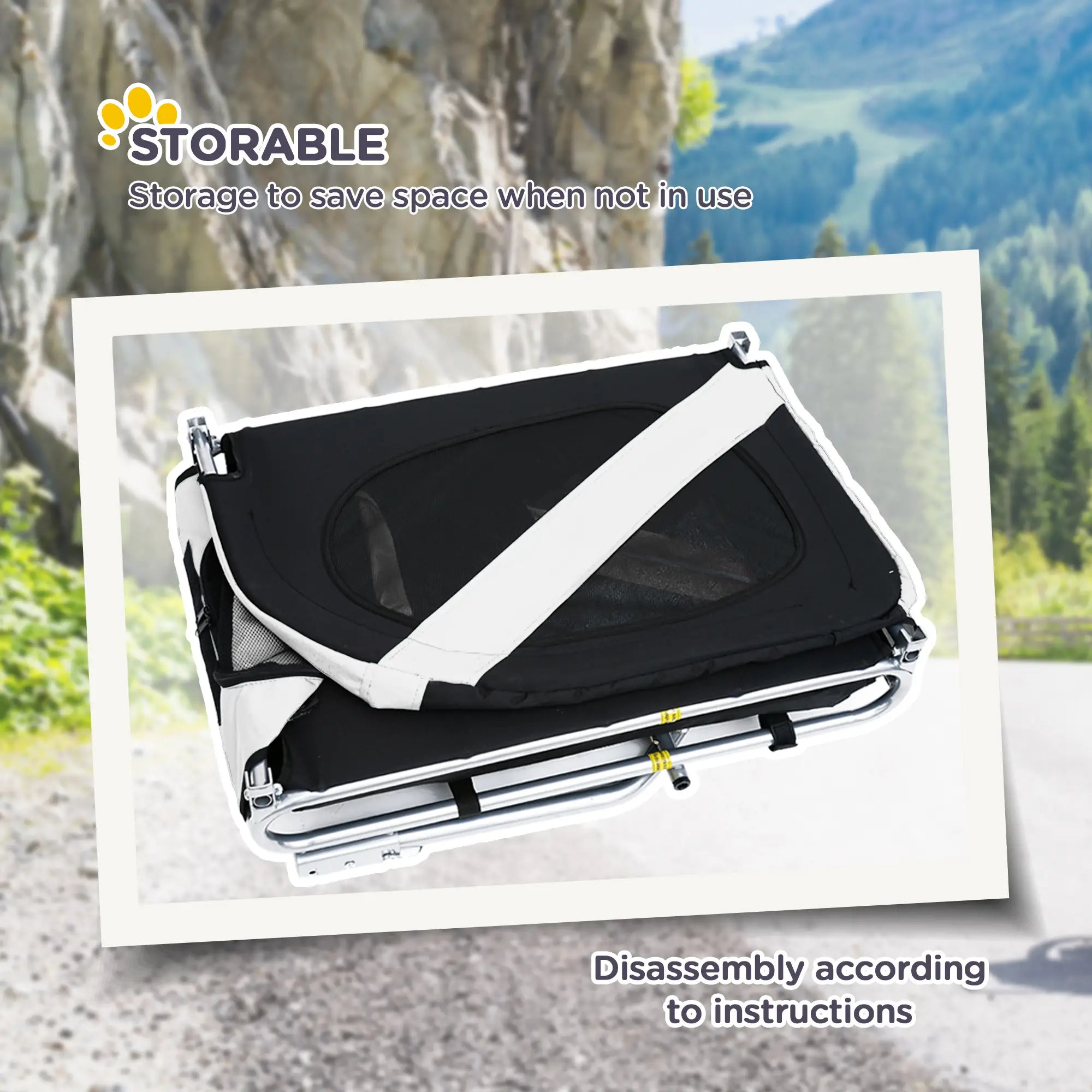 Dog Bike Trailer, Pet Cargo Carrier, Hitch, Reflectors, Flag, Medium, White Dog Bike Trailers & Strollers at Gallery Canada