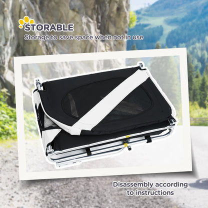 Dog Bike Trailer, Pet Cargo Carrier, Hitch, Reflectors, Flag, Medium, White Dog Bike Trailers & Strollers at Gallery Canada