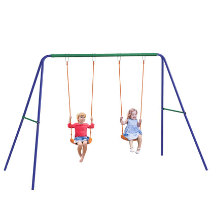 Kids Outdoor Swing Set, Metal Frame, Double Seats, Ages 3-8 Gym Sets & Swings at Gallery Canada
