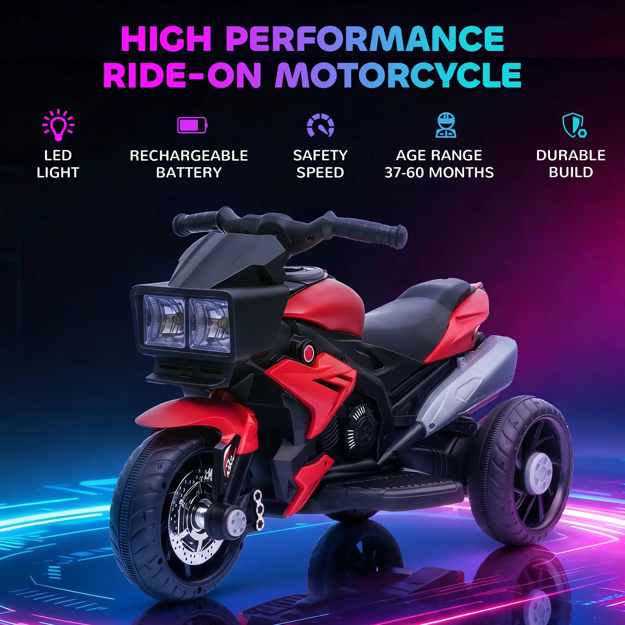 Kids Electric Motorcycle Ride-On Toy, 6V, Red Electric Motorcycles at Gallery Canada
