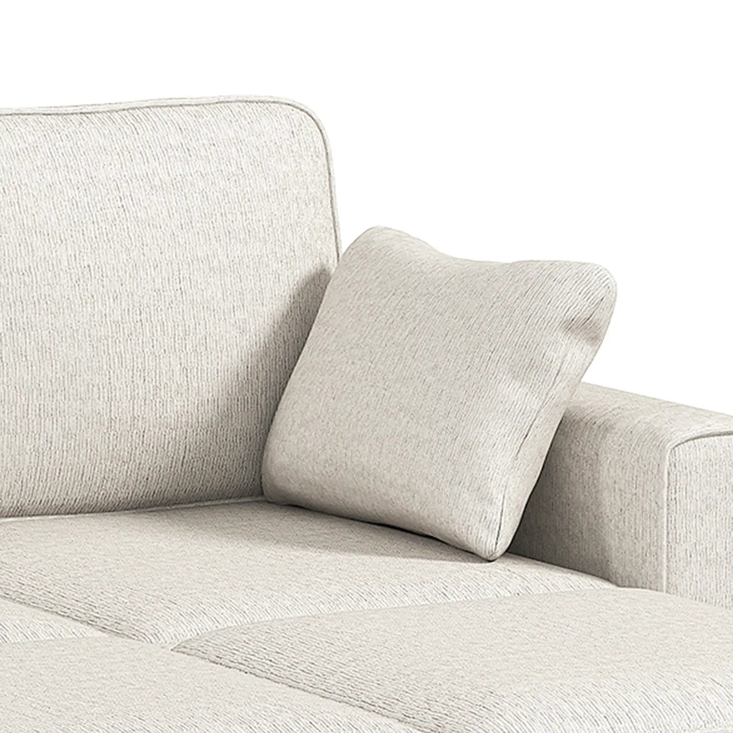 Modular Sectional Sofa Bed With Reversible Ottoman, Beige