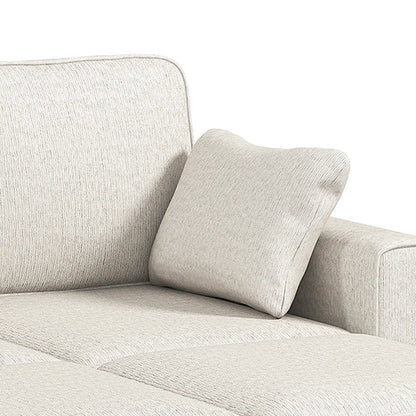 Modular Sectional Sofa Bed With Reversible Ottoman, Beige