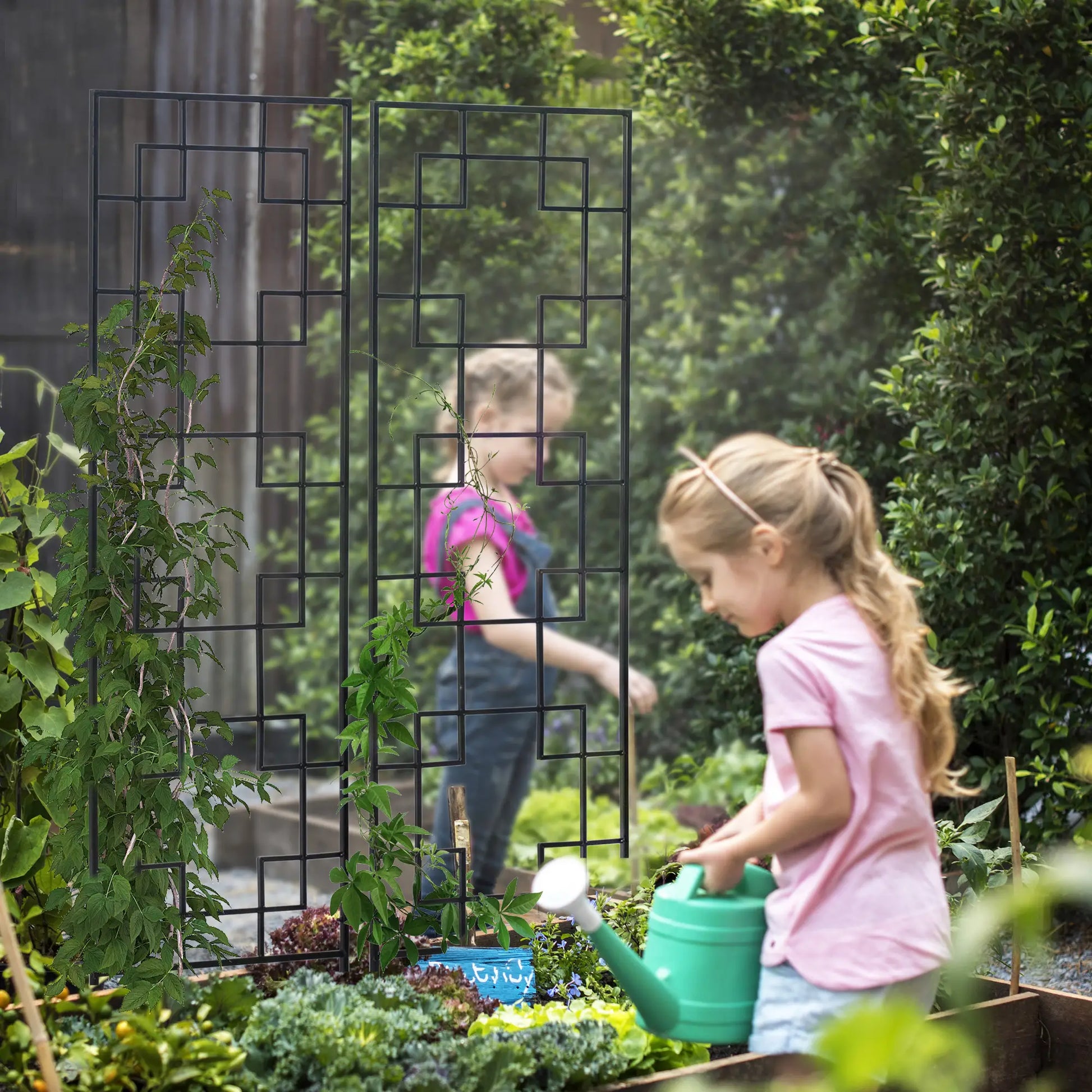 2 Pack Garden Trellis, Metal Grid Panels for Climbing Plants, 72" Tall Plant Stands at Gallery Canada