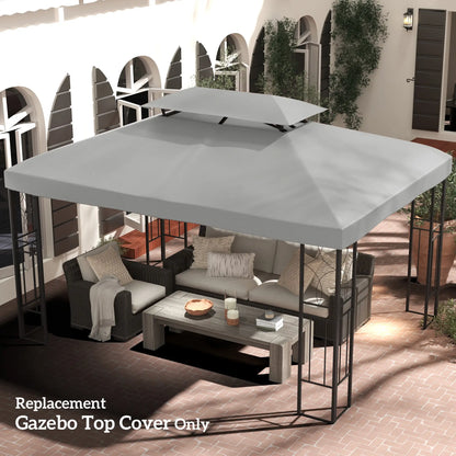 13' x 10' Gazebo Replacement Canopy, 2 Tier Top UV Cover, Light Grey Gazebo Canopy Replacement at Gallery Canada