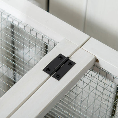 Rabbit Cage With Wheels, Ramp, Run, Tray, Indoor Outdoor, Grey