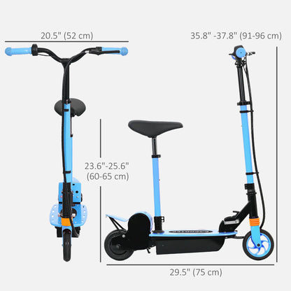 Foldable Electric Scooter for Kids, Seat, 2 Heights, 6km Range, 12km/h, Blue Scooters at Gallery Canada