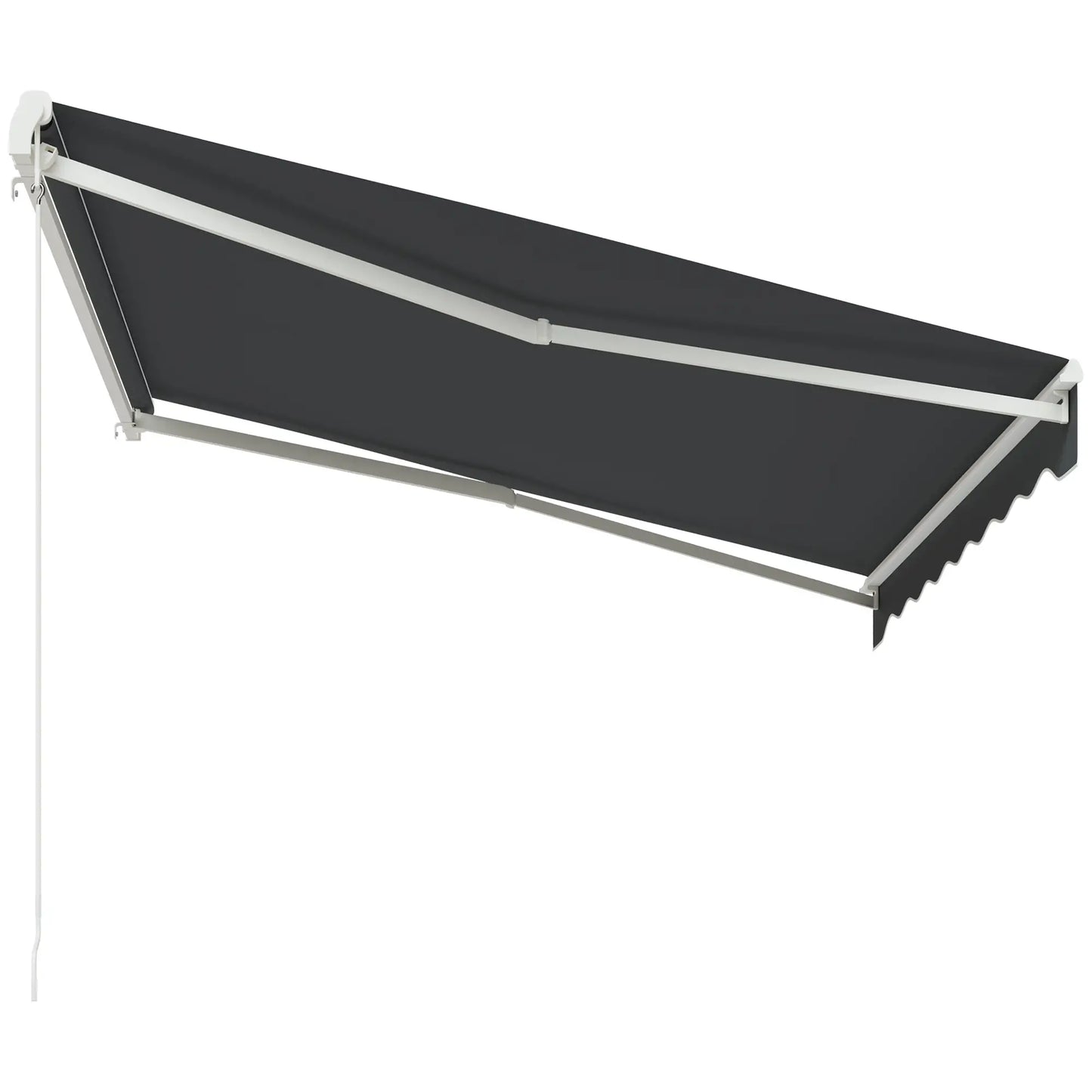 10' x 8' Retractable Electric Awning, Manual Crank, Aluminum Frame, Grey Deck Awnings at Gallery Canada