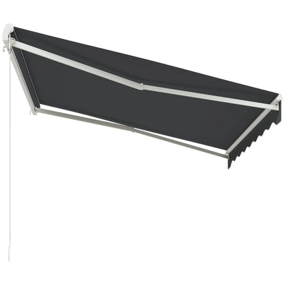 10' x 8' Retractable Electric Awning, Manual Crank, Aluminum Frame, Grey Deck Awnings at Gallery Canada