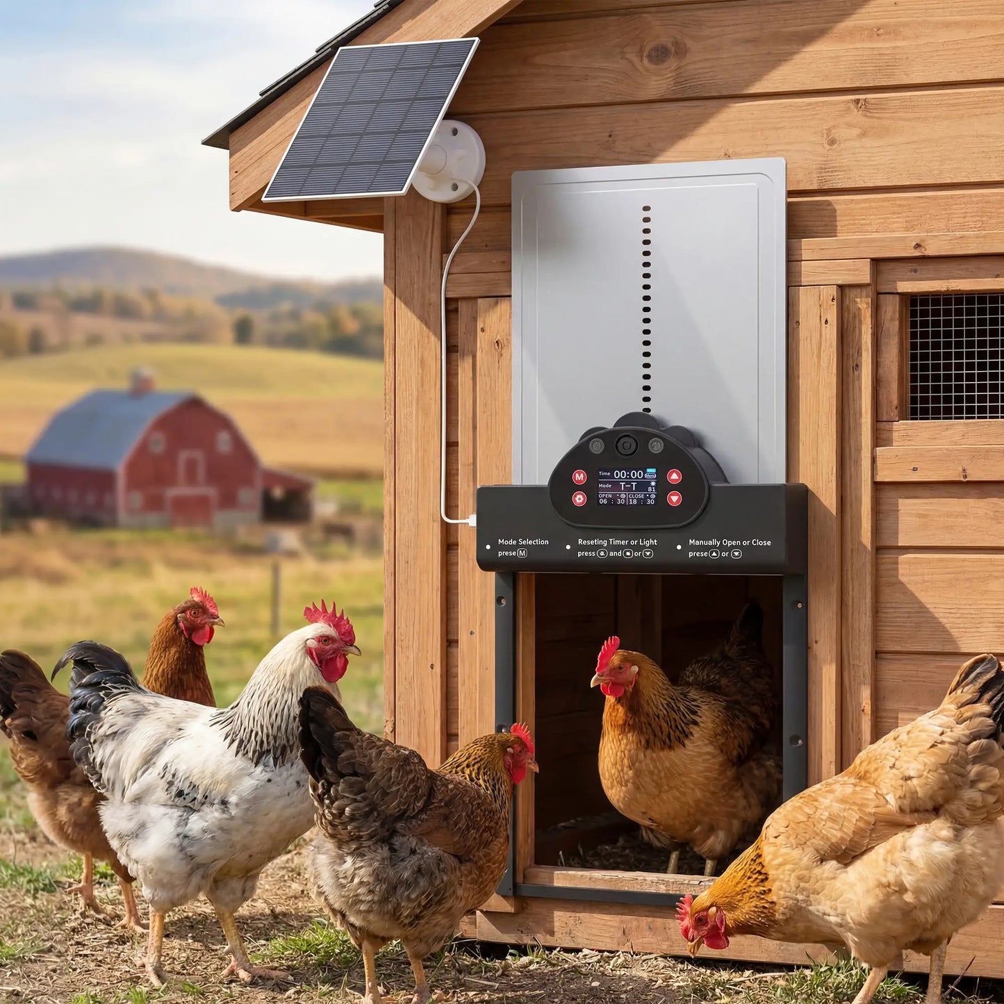 2K HD AI Camera Chicken Coop Door, WiFi Solar Powered, 5200 mAh Battery, Alarm Chicken Coops at Gallery Canada