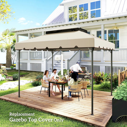 13' x 10' Gazebo Replacement Canopy, Double Vented Roof, Beige Gazebo Canopy Replacement at Gallery Canada