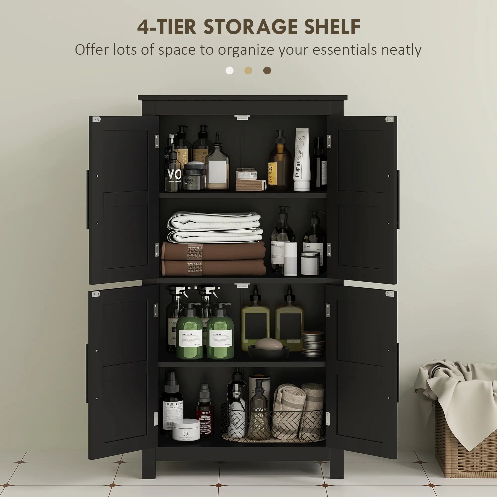 Farmhouse Bathroom Storage Cabinet, Barn Doors, Adjustable Shelf, Black Bathroom Cabinets at Gallery Canada