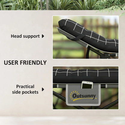 26.4" Wide Folding Camping Cot, Mattress, Storage Pocket, Carry Bag, 330 LBS, Black Camping Cots at Gallery Canada