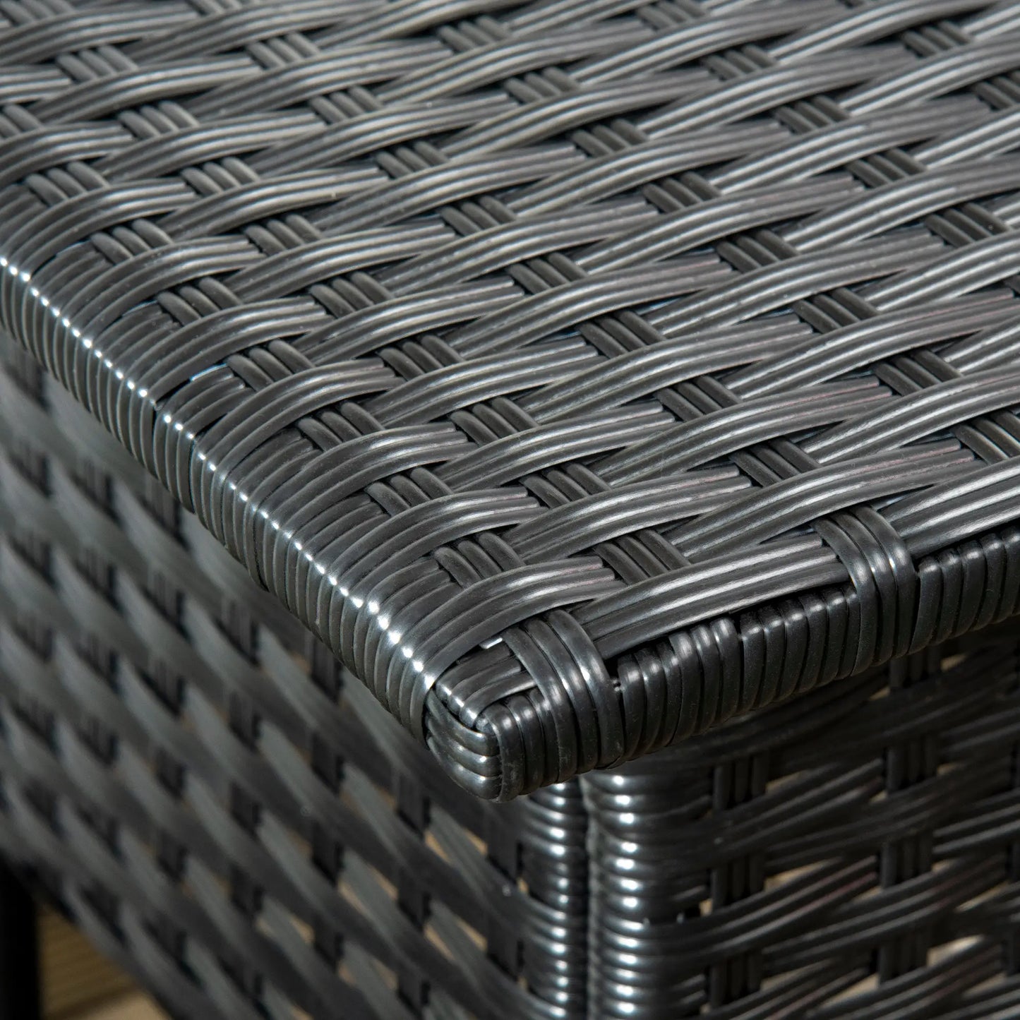 20" Outdoor Wicker Coffee Table, Plastic Board, Black Patio Dinning Tables at Gallery Canada