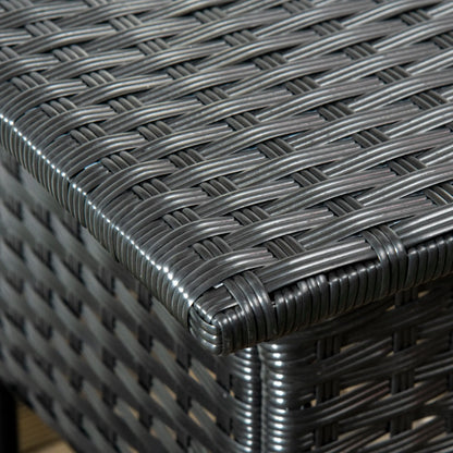 20" Outdoor Wicker Coffee Table, Plastic Board, Black Patio Dinning Tables at Gallery Canada