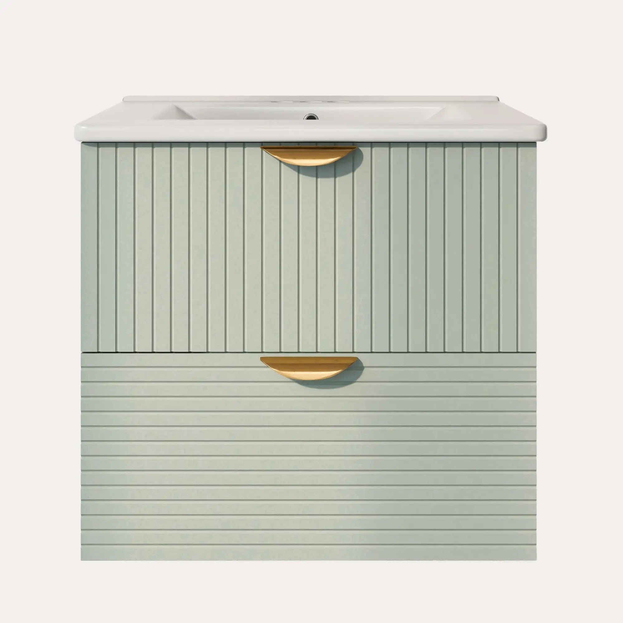 Wall-Mounted Bathroom Vanity, 2 Drawers, 24
