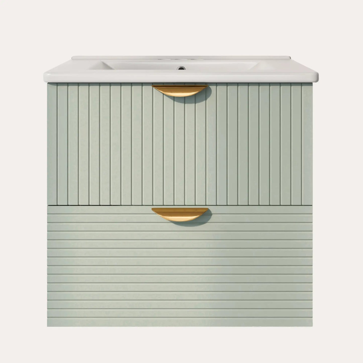 Wall-Mounted Bathroom Vanity, 2 Drawers, 24" L x 18" W x 23" H, Green Sink Cabinets Green at Gallery Canada