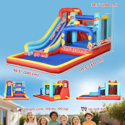 Inflatable Bounce House, 14.3 x 8FT, 4 in 1 With Slide, Climbing Wall Inflatables at Gallery Canada