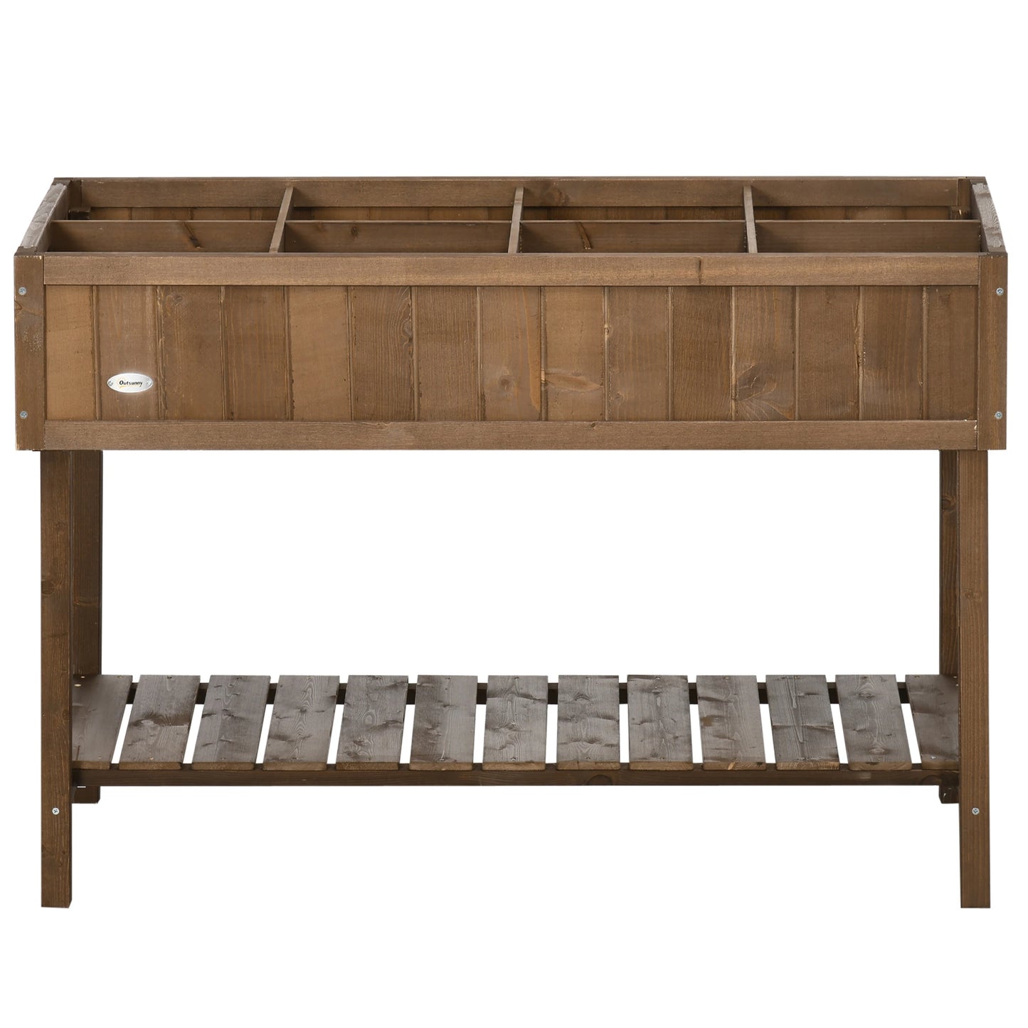 43.25" x 18" x 30" Raised Garden Bed, Wooden Plant Stand, Dark Brown Elevated Garden Beds at Gallery Canada