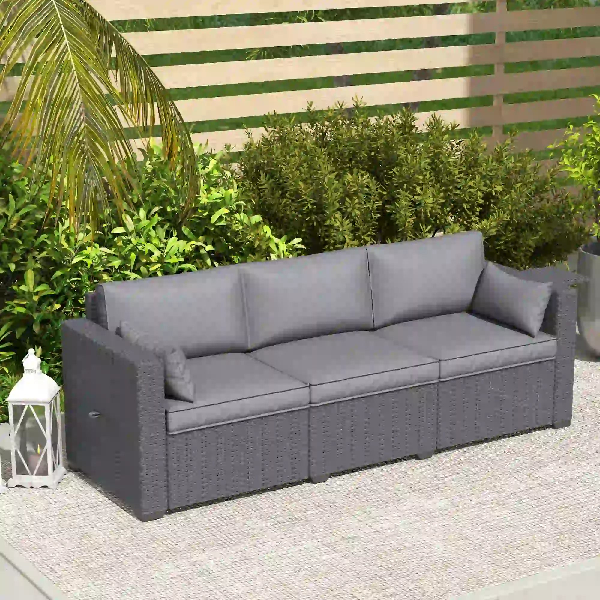 3 Seater Wicker Patio Sofa, 6