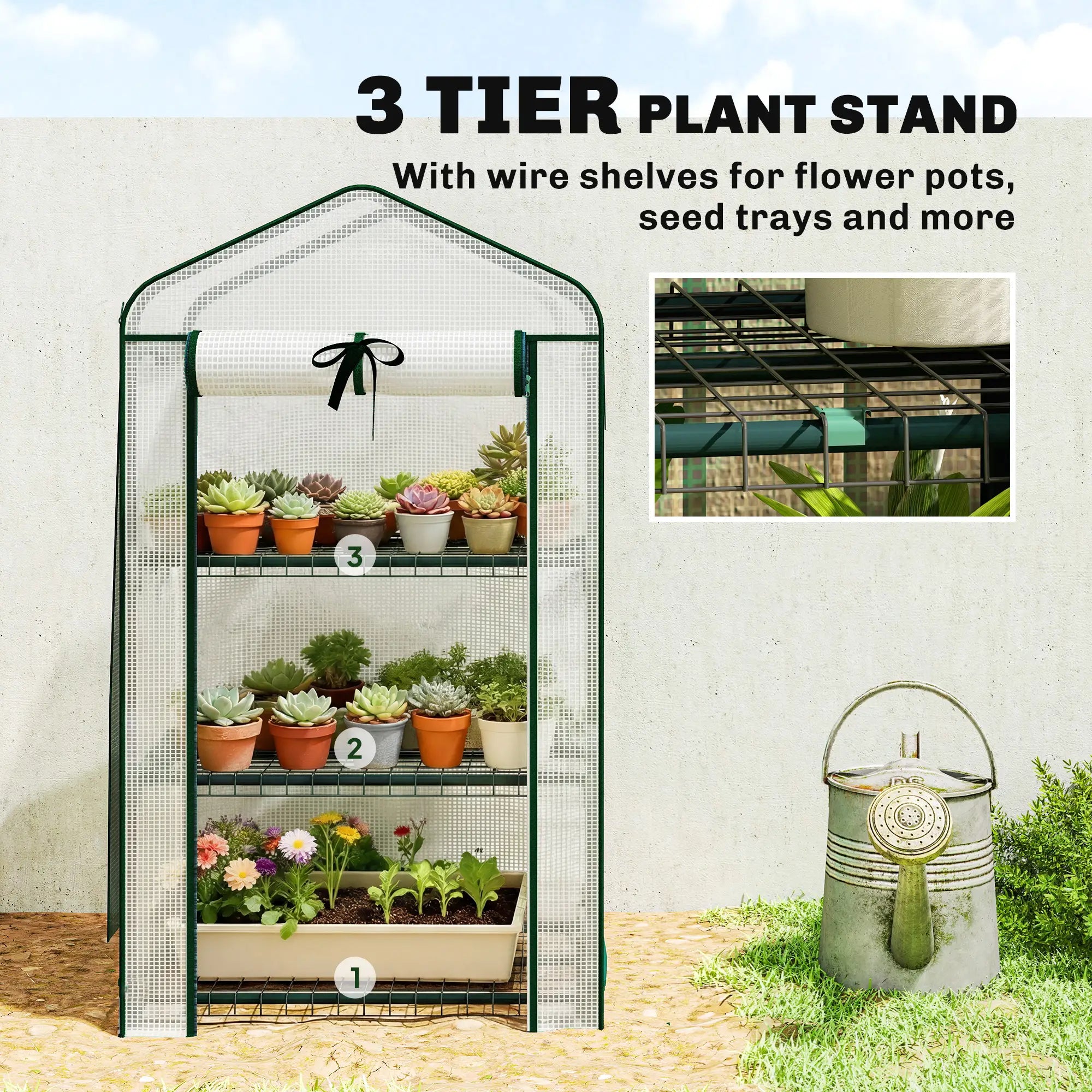 Mini Greenhouse With Screen Roof, 27.6