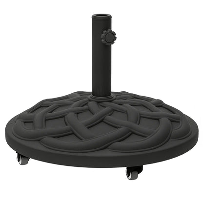 Round Patio Umbrella Base With Wheels, 44 Lbs Resin Stand, 1.3"/1.5"/1.9" Poles, Black Umbrella Bases at Gallery Canada