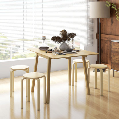 Round Stackable Chairs Set of 4, 18-Inch Backless Stacking Stools for Kitchen, Dining Room, Office, Outdoors Bar Stools at Gallery Canada