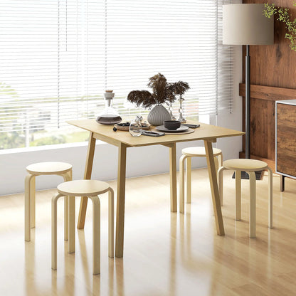 Round Stackable Chairs Set of 4, 18-Inch Backless Stacking Stools for Kitchen, Dining Room, Office, Outdoors Bar Stools at Gallery Canada