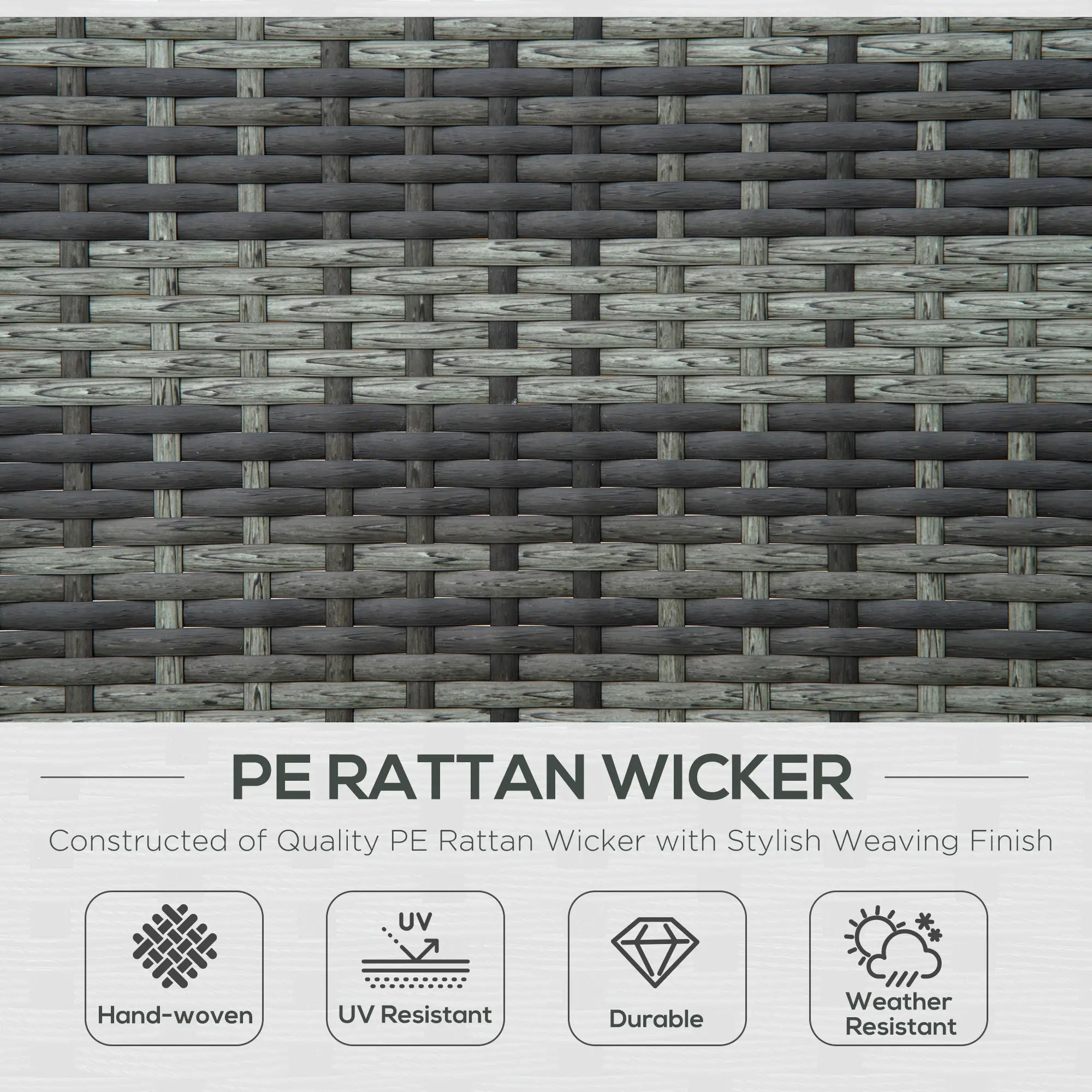 Wicker Double Chaise Lounge, Outdoor Recliner, Rattan Sunbed, Adjustable Backrest, Black, Grey Chaise Loungers at Gallery Canada