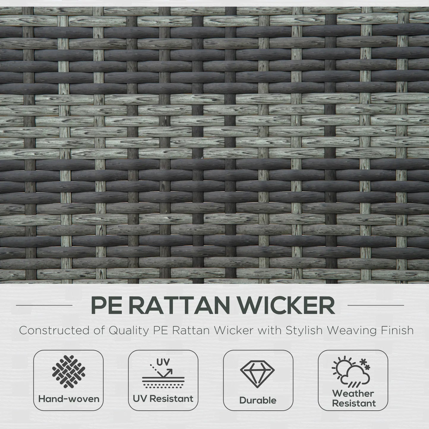 Wicker Double Chaise Lounge, Outdoor Recliner, Rattan Sunbed, Adjustable Backrest, Black, Grey Chaise Loungers at Gallery Canada