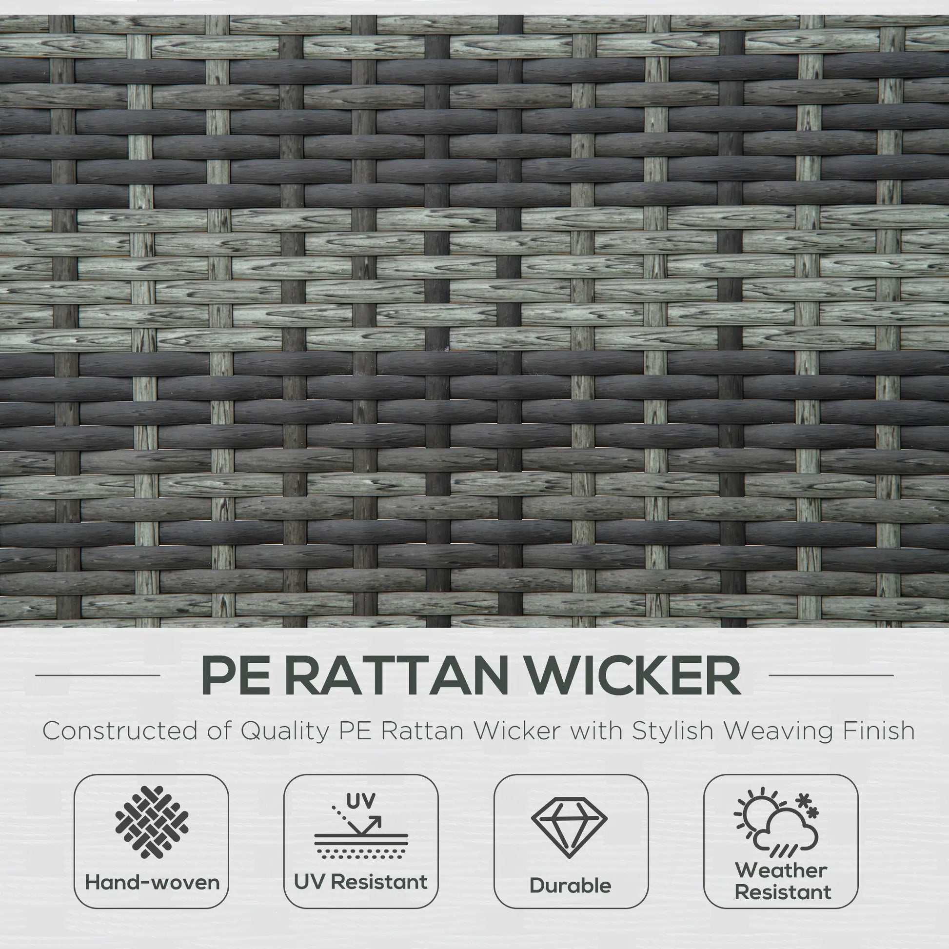 Wicker Double Chaise Lounge, Outdoor Recliner, Rattan Sunbed, Adjustable Backrest, Black, Grey Chaise Loungers at Gallery Canada