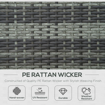 Wicker Double Chaise Lounge, Outdoor Recliner, Rattan Sunbed, Adjustable Backrest, Black, Grey Chaise Loungers at Gallery Canada