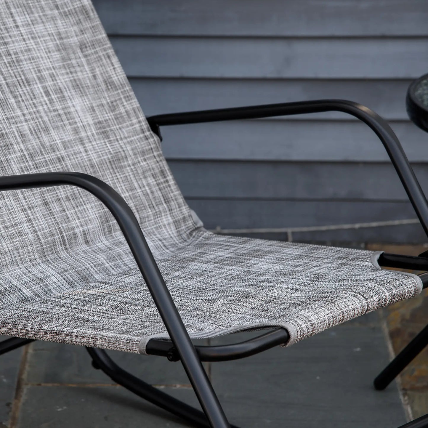 Garden Rocking Chair, Outdoor Indoor Texteline Rocker, Grey Outdoor Rocking Chairs at Gallery Canada