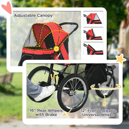 3 Big Wheels Pet Stroller, Small Medium Dogs Cats, Adjustable Canopy, Red Dog Bike Trailers & Strollers at Gallery Canada