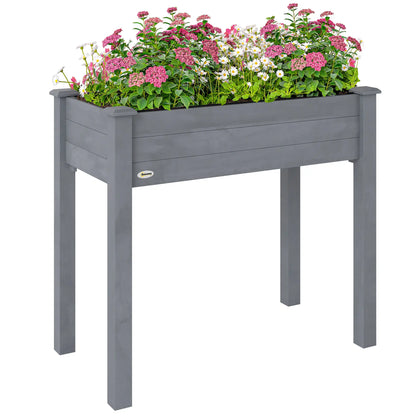 34"x18"x30" Wooden Raised Garden Bed, Elevated Planter Box with Legs, Dark Grey Raised Garden Beds at Gallery Canada