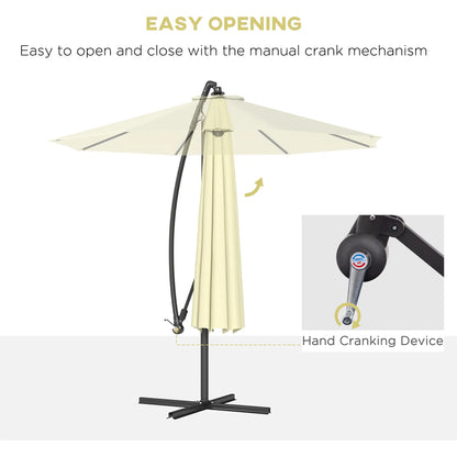 10' Deluxe Patio Umbrella, Banana Hanging Offset Sunshade, Beige Offset Cantilever Umbrellas at Gallery Canada